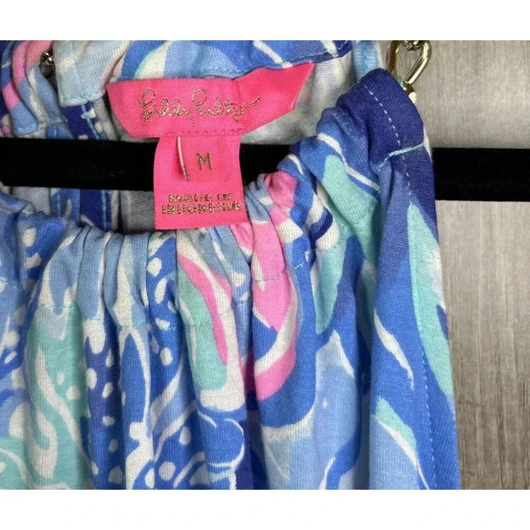 Lilly Pulitzer Pink and Blue With Shorts Pickerball Tennis Halter Sz M Excellent - Picture 3 of 10